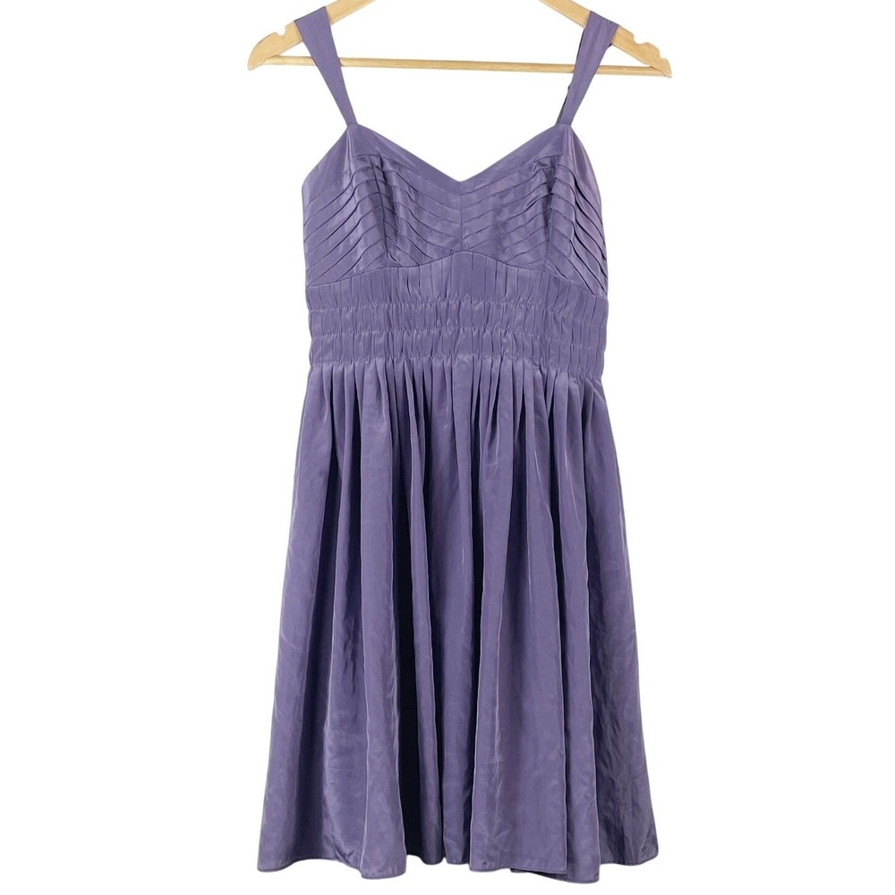 Y2K BCBGeneration 2000s Women's Lilac Purple Dress Size 6 Babydoll Smocked GUC